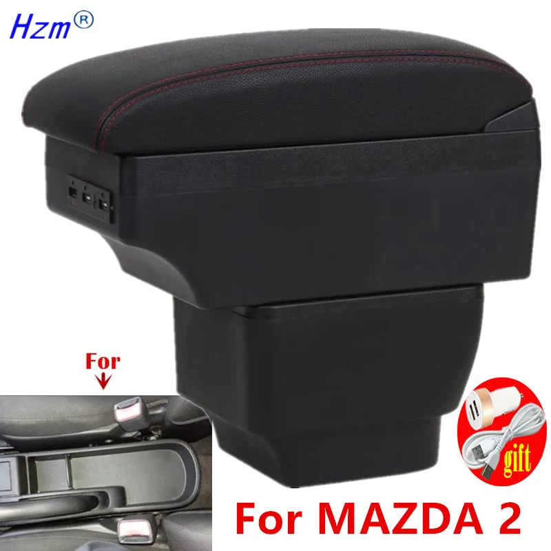 Für MAZDA 2 Armlehne box Für MAZDA 2 Demio Auto Armlehne box Lagerung box Innen Gewidmet Retrofit teile auto zubehör