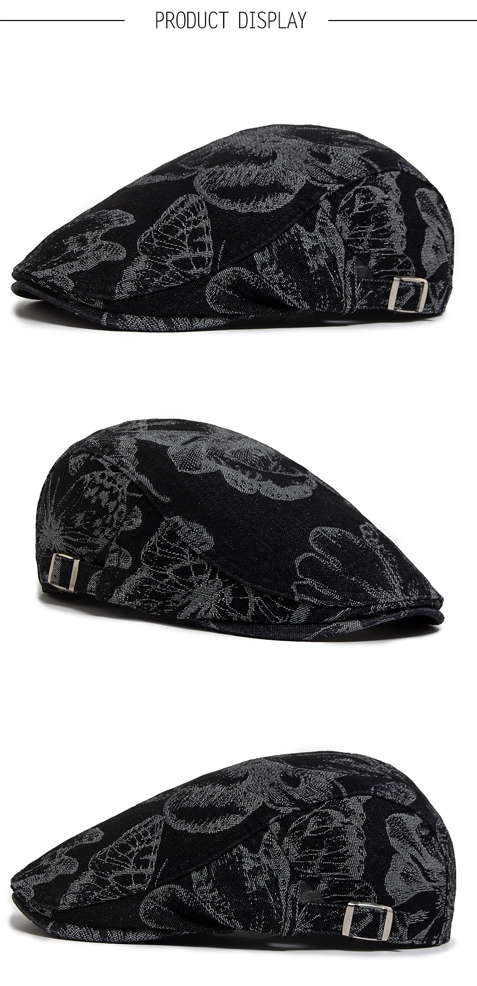 Vintage Denim Drucke Schmetterling Berets Frauen Zeitungsjunge Mütze Sommer Casual Single Layer Caps Herbst Baumwolle Visier Flachen Hut Für Unisex – Detail 4