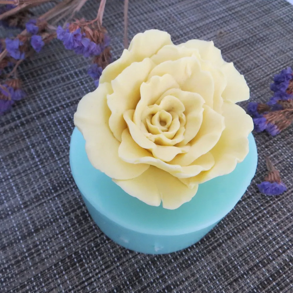 PRZY HC0092 3D Molds Rose Flowers Silicone Soap Mold Flower Candle Aroma Mould Soap Making Moulds Resin Clay Molds Eco-friendly