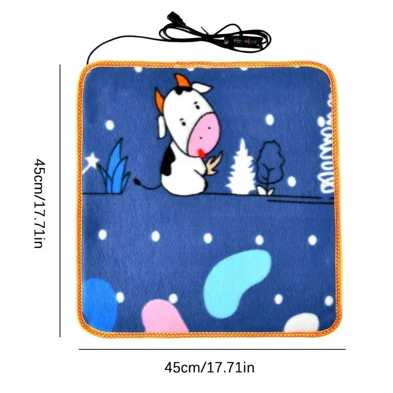 Funda para asiento de coche portátil de 45x45cm, almohadilla más cálida para invierno, manta eléctrica cálida para mascotas, cojín para asiento con calefacción recargable por USB para el hogar y el coche