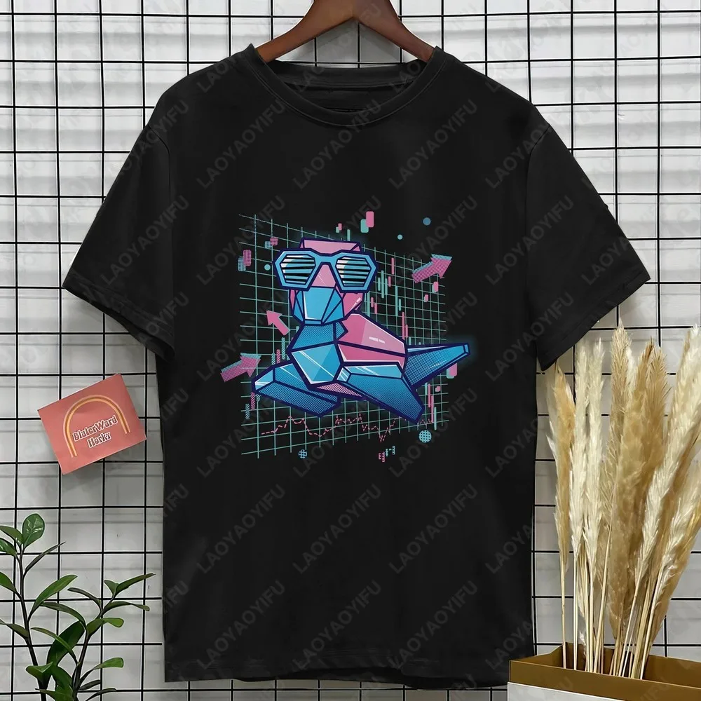 Porygon تي شيرتات عجيبة الرقمية بطة الجرافيك المحملة انمي ياباني هوديي Porygon الصيف موضة عادية القطن للجنسين الرجال الملابس