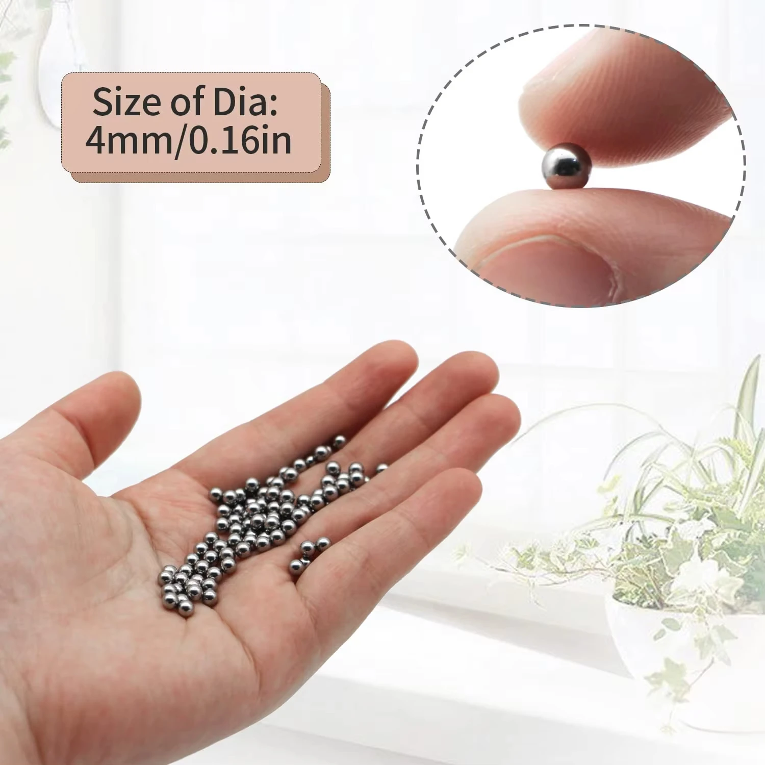 Paint mixing ball, nail polish mixing ball, 316 stainless steel bearing balls, 4 mm/about 0.15 inch