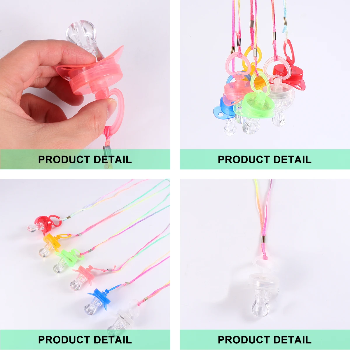 

6 Pcs Flash Pacifier Whistle Shiner Disco LED Whistles Nipple Halloween CREATIVE