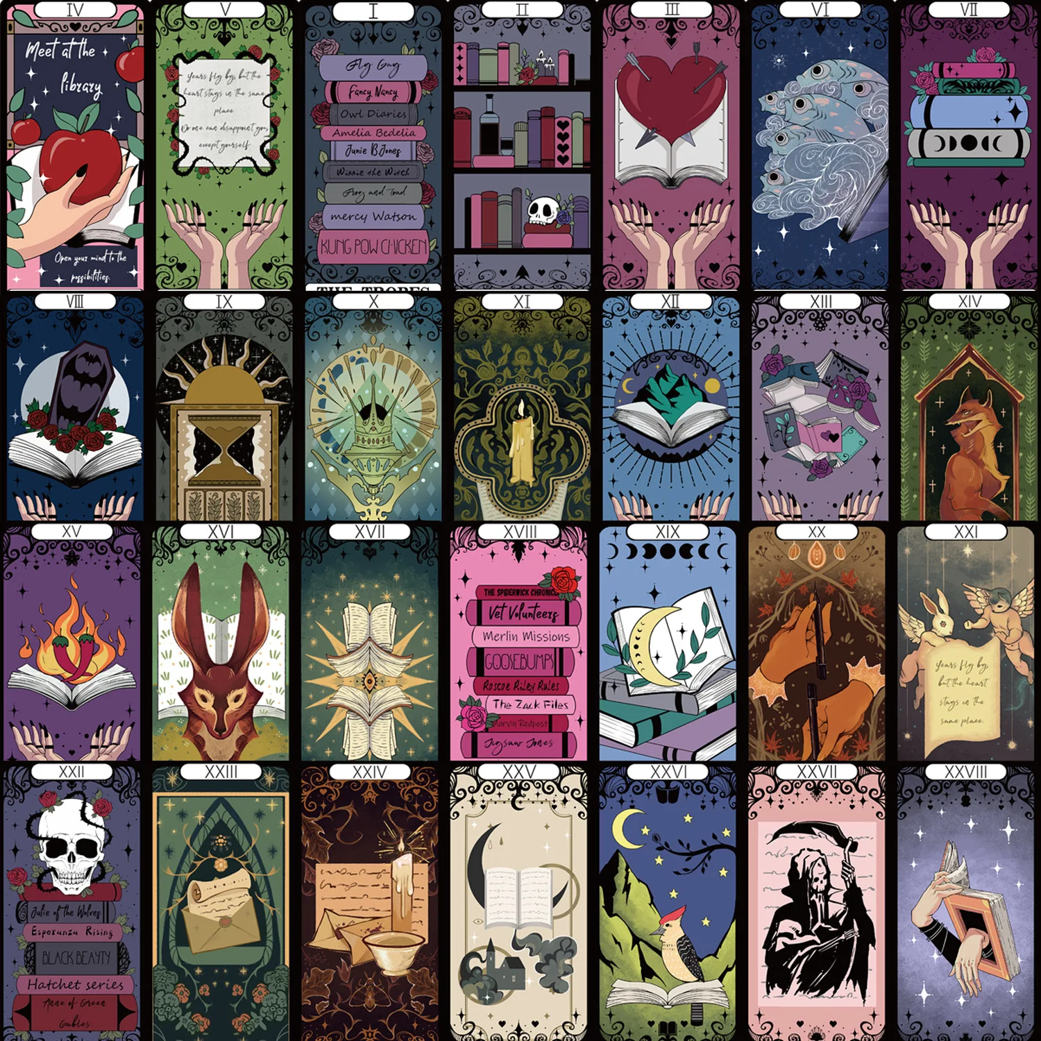 30Pcs Neue Tarot Lesezeichen Lesen Graffiti Personalisierte Kreative Buch Tags Studenten Studie Lesen Werkzeuge Mode Dekor Karten