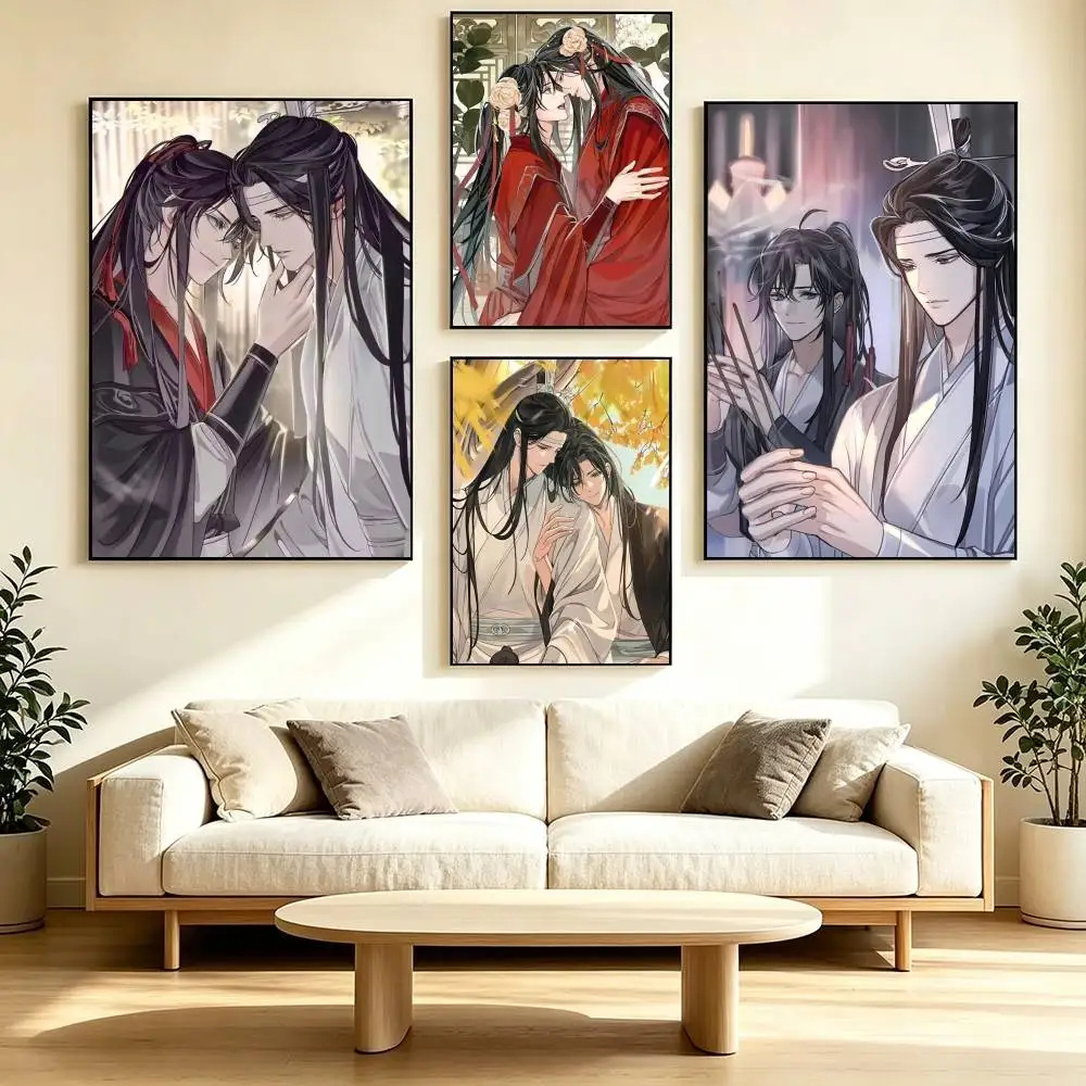 M-Mo Dao Zu Shi Lan Wangji Wei Wuxian Poster Waterproof Wall Art Sticker For Bar Living Room Vintage Decor High Quality Print