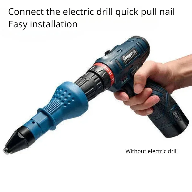 الكهربائية جوزة برْشام بندقية التثبيت الملحقات أداة الأساسية سحب سبيكة تحويل رئيس اللاسلكي برشام بندقية الحفر محول الرأس