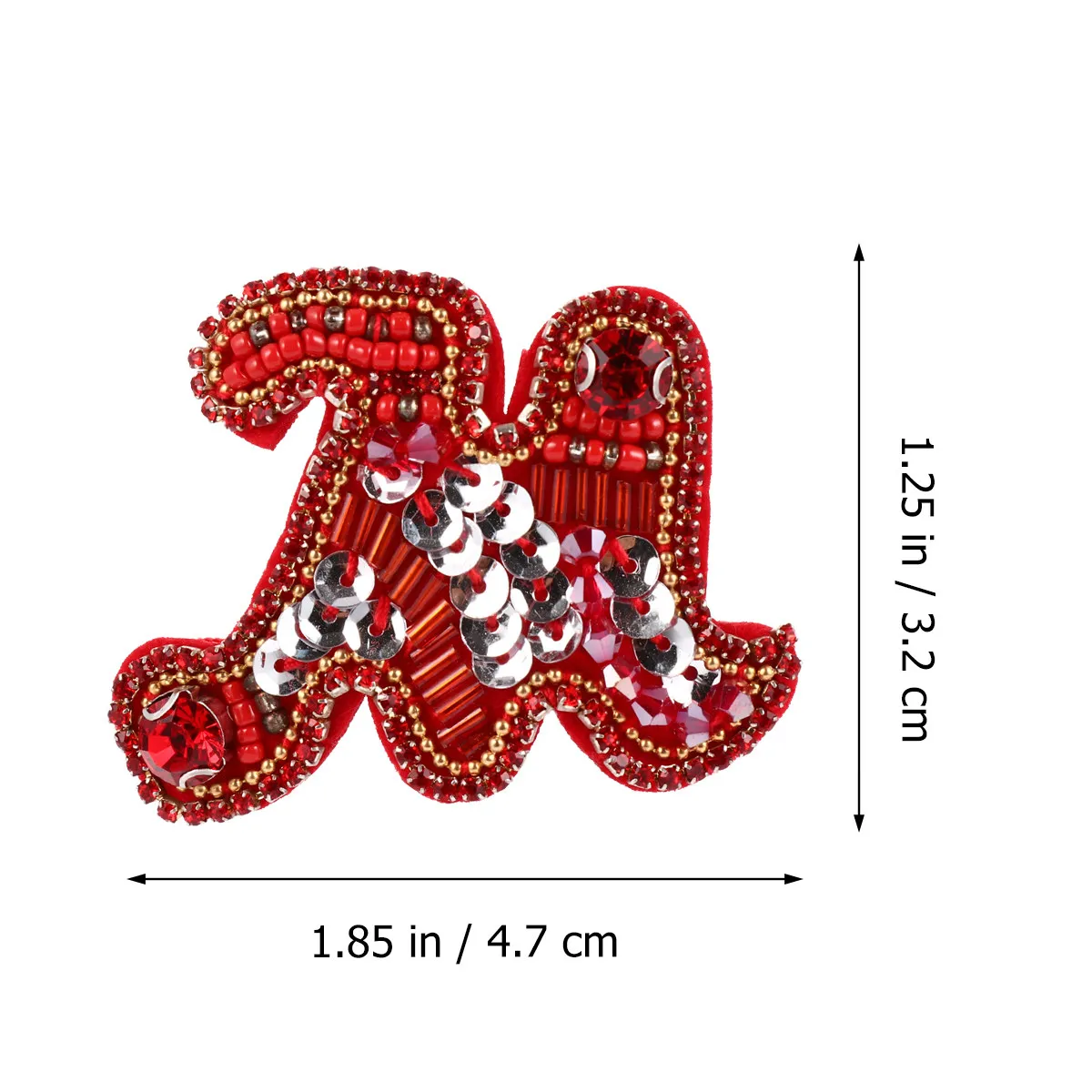 Christmas Red Embroidery Patch Iron on Cloth Sticker Fine Workmanship Suitable for Women's 's Casual Wear Bags