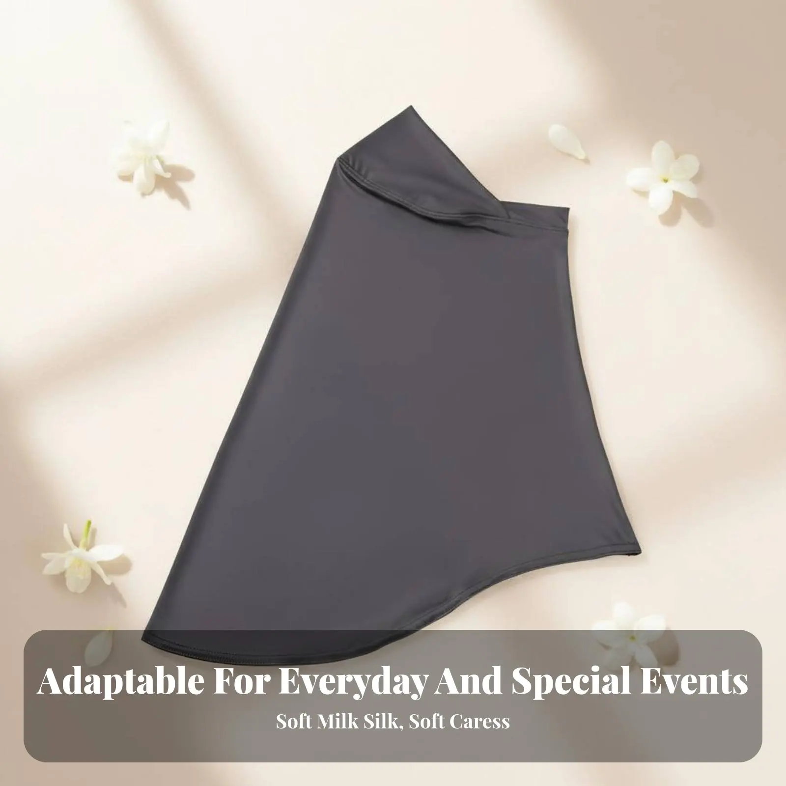 

Milk Silk Headscarf, Solid Color, All-Season Outdoor Prayer Wrap, Silky Texture, Multi-Functional Turban