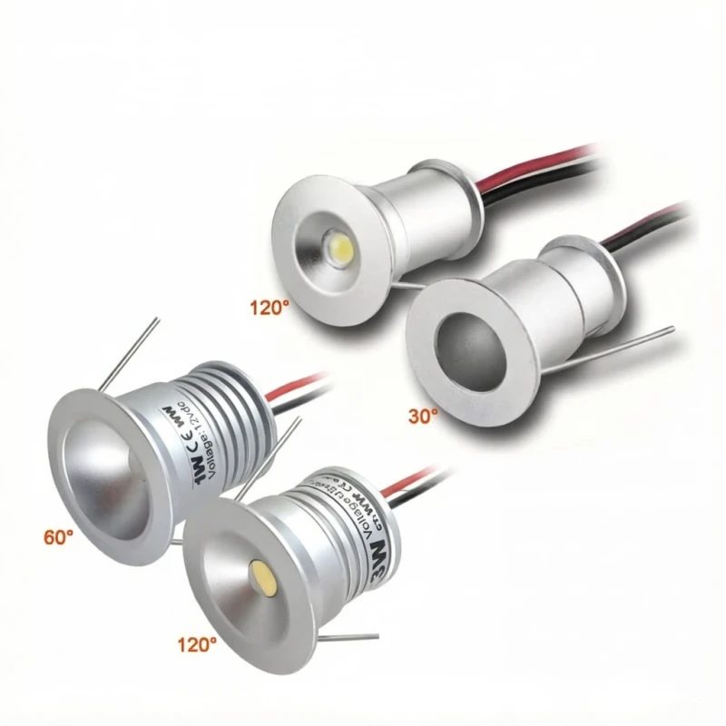 1W IP65 12V Mini LED Spotlight for Stage Bedroom Kitchen Cabinet Ceiling Stair Lighting 15mm/25mm Spot Bulb Display Lamp