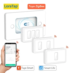 LoraTap ZigBee 3.0 Wireless 1,2,3 Push Button US Remote Tuya Scene Automation Control by Switch Smart Life App Mesh