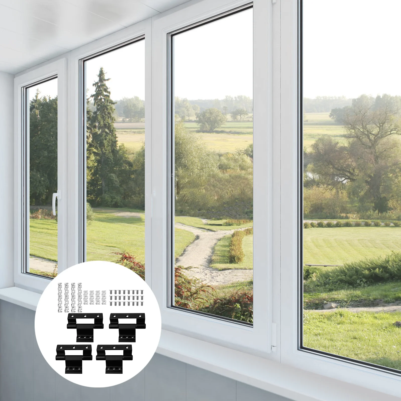 

4Pcs Aluminum Alloy Heavy-Duty Broken Bridge Hinge Durable for Cabinet Door Window Casement Home Hardware Accessories