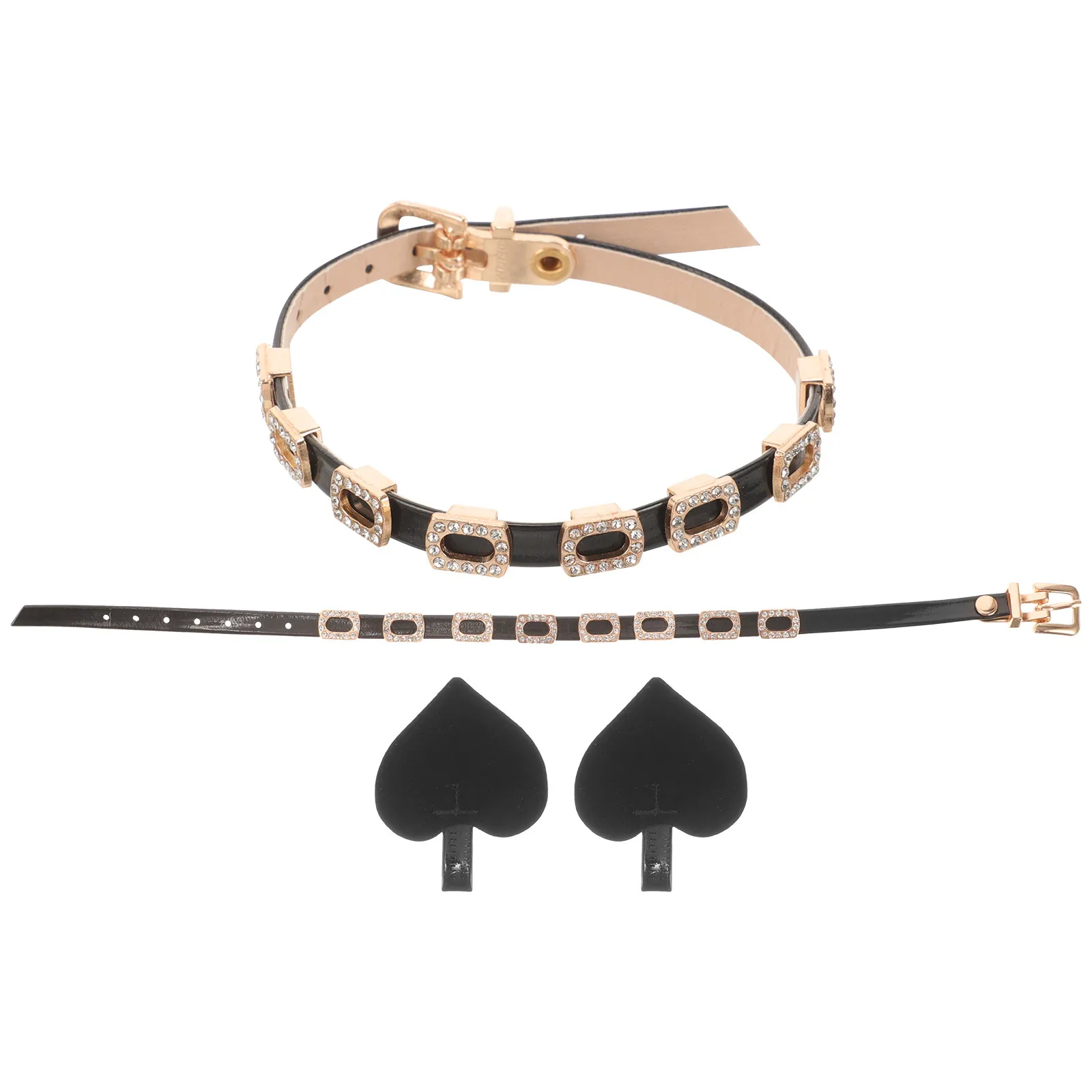 1Pair Decorative High Heels Straps Adjustable PU Heel Straps for Anti-Loose Support Rhinestone Anklet Style Shoe Strap for Women
