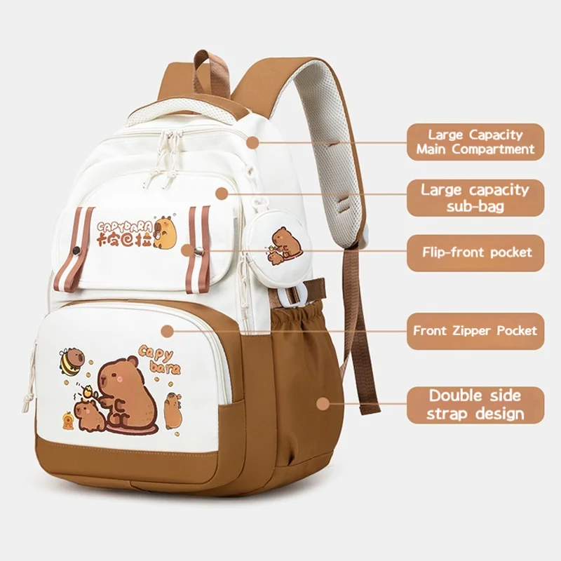 zaino-scolastico-kawaii-capybara-borse-per-adolescenti-zaino-casual-universitario-tracolla-regolabile-zaino-di-grande-capacita-per-regali-di-natale