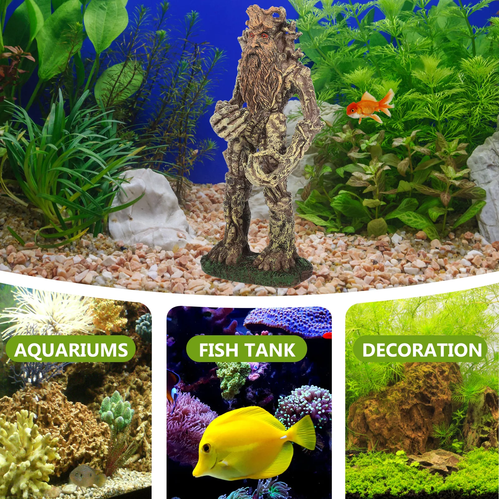 

Fish Tank Treeman Ornament Resin Simulation Tree Man Figure for Aquarium Landscaping Decor Statues Decorative Adornment