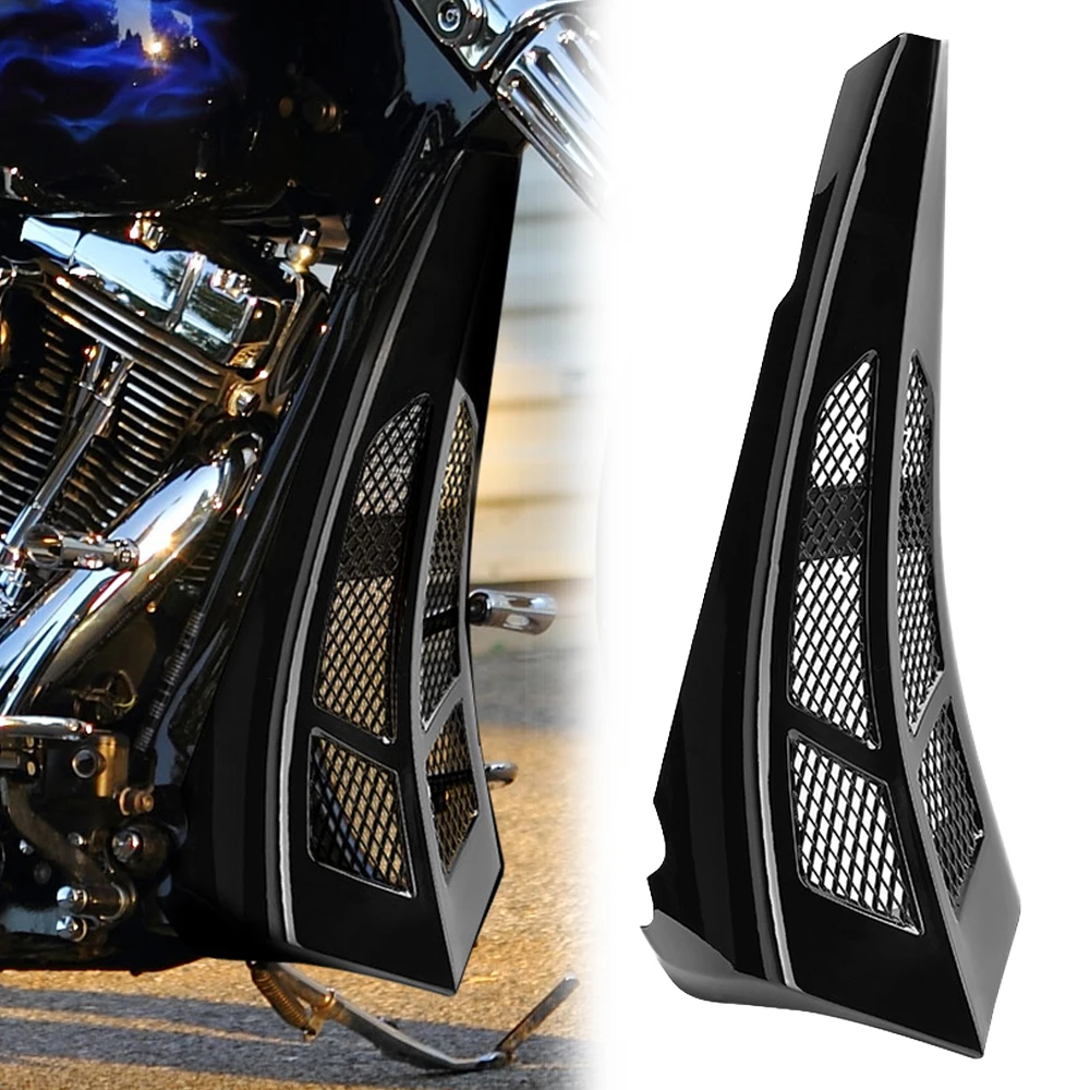 

Motorcycle Front Lower Radiator Cover Chin Fairing Spoiler Gloss Black For Harley Touring Road Glide Street Glide Models 2014-up