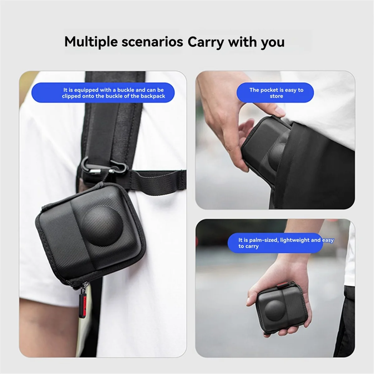 

2025+ for OSMO360 Cameras Storage Bag Case Portable Waterproof Protective Travel Carrying PU Shell Box Action Camera