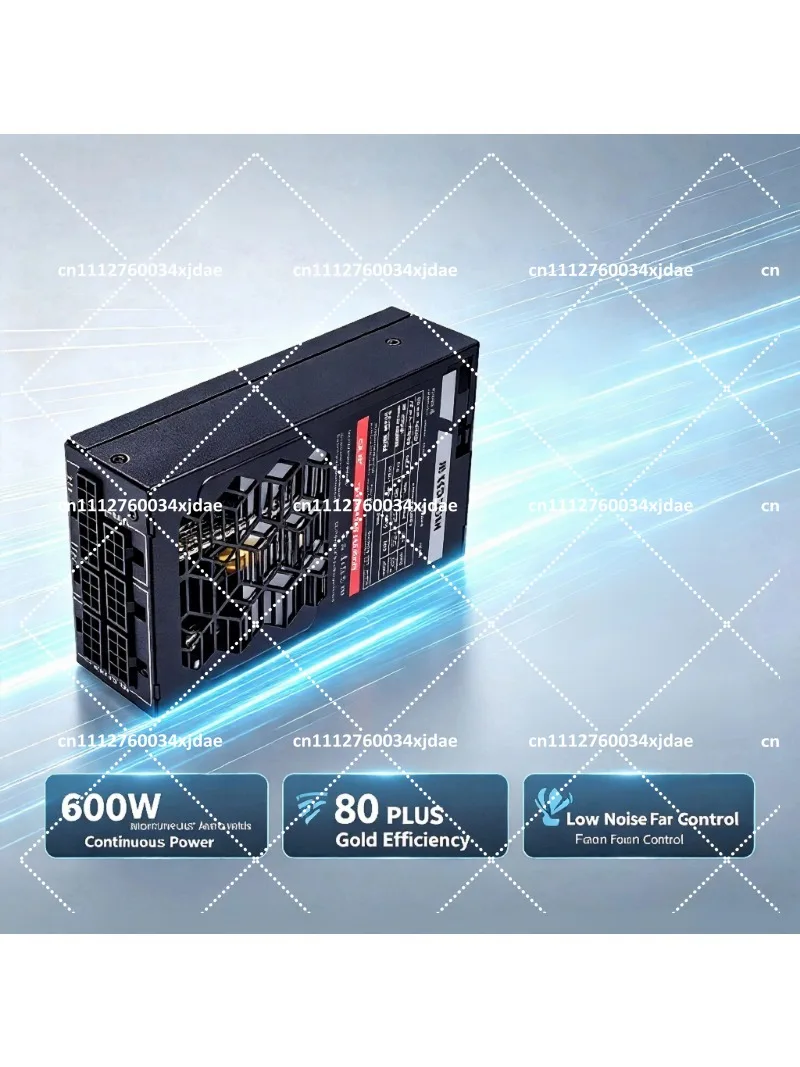 500W Full Modular 1U Mini Silent Power Supply for 600W ITX Small Chassis, Long Service Life PC Power Unit