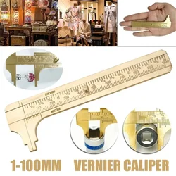 Brass Vernier Caliper Gauge Double Scales Mm/inch 100mm Pocket Ruler Micrometer Sliding Gauge Ruler Measuring Tool