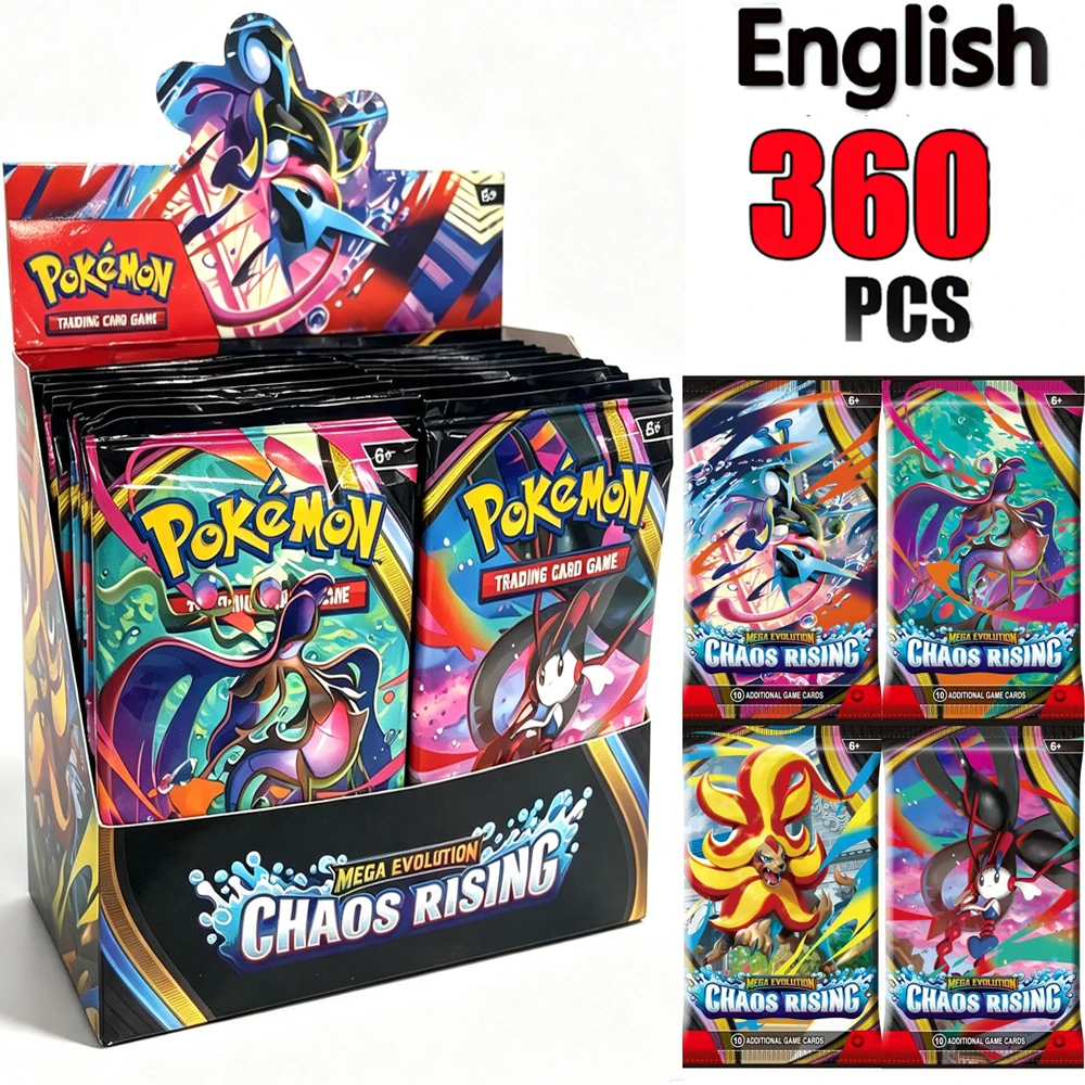 HOT 360Pcs Pitch Black Pokémon Cards Mega Evolution Pitch Black ascend heroes Phantasmal flames Scarlet Violet 151 Booster Pack