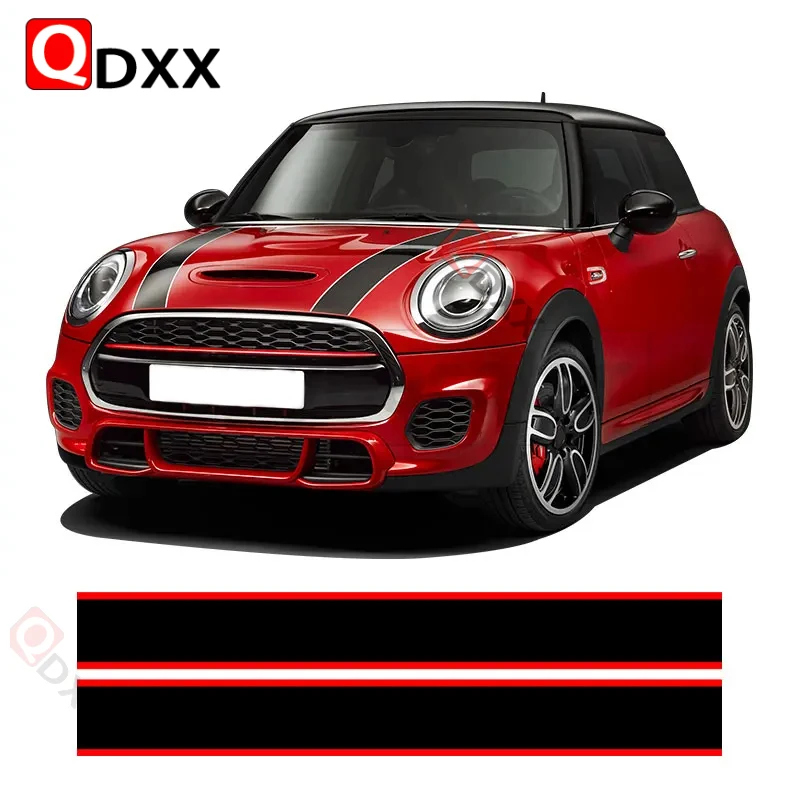 

For MINI Cooper R55 R56 R57 R58 R59 R60 R50 R52 R53 F54 F55 F56 F60Car Hood Decal Engine Cover Rally Line Bonnet Stripe Sticker