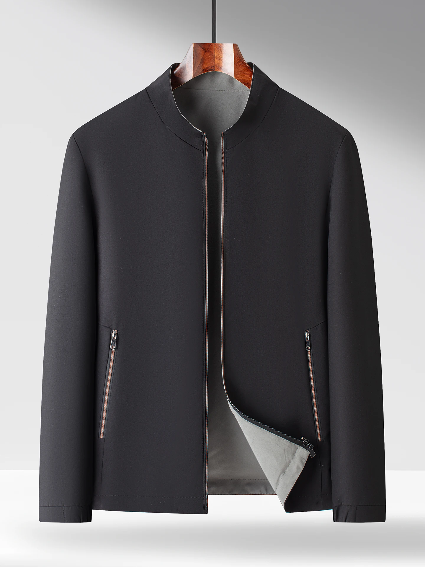 

Double-Sided Wear Men's Jaet Busin Casual Color Stand Collar Windproof Top for Middle-Aged And Young Men