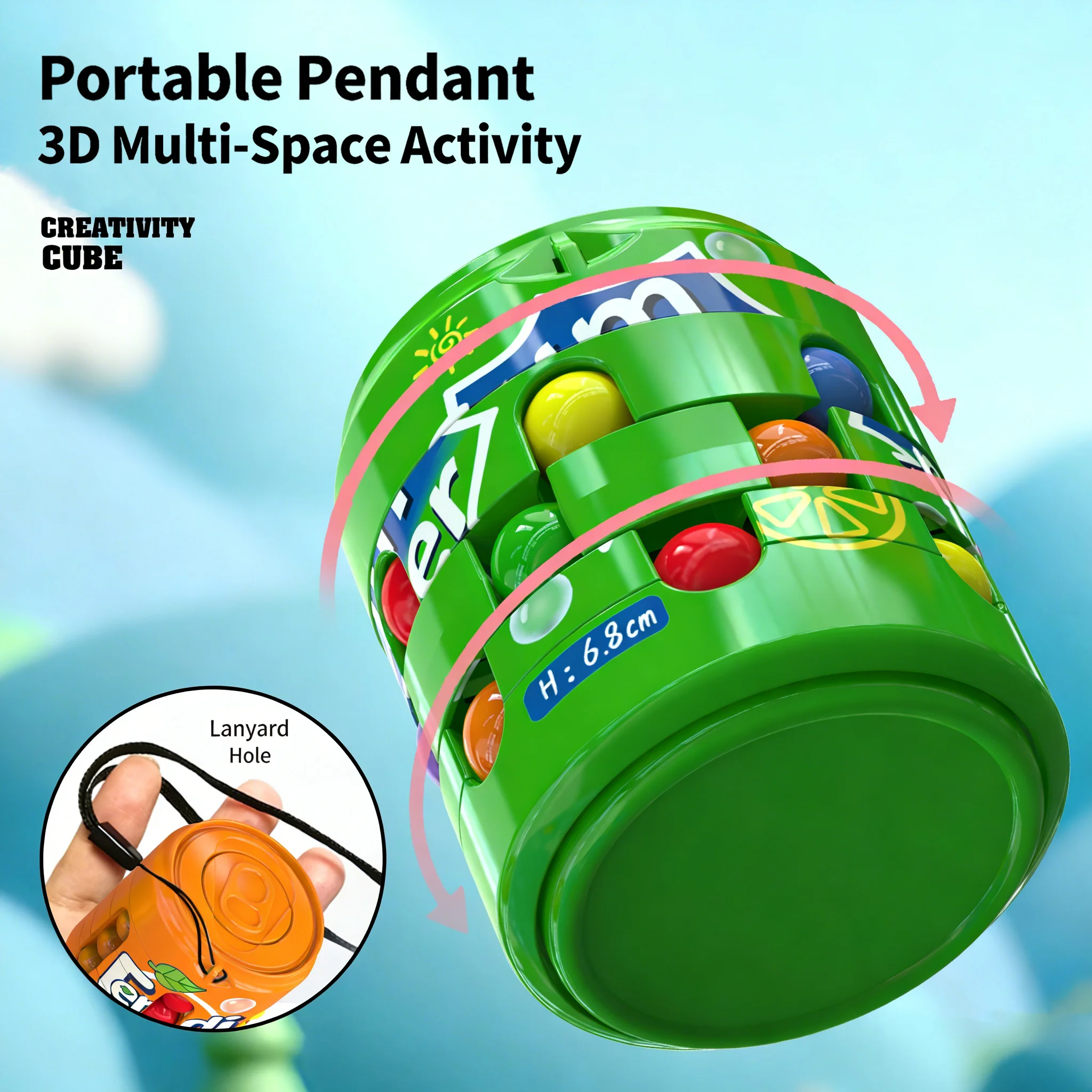 ストレス解消コーラ缶キューブフィジェットトイ - 子供用マジックビーン指先スピニングトップ、赤ちゃんの教育パズル玩具