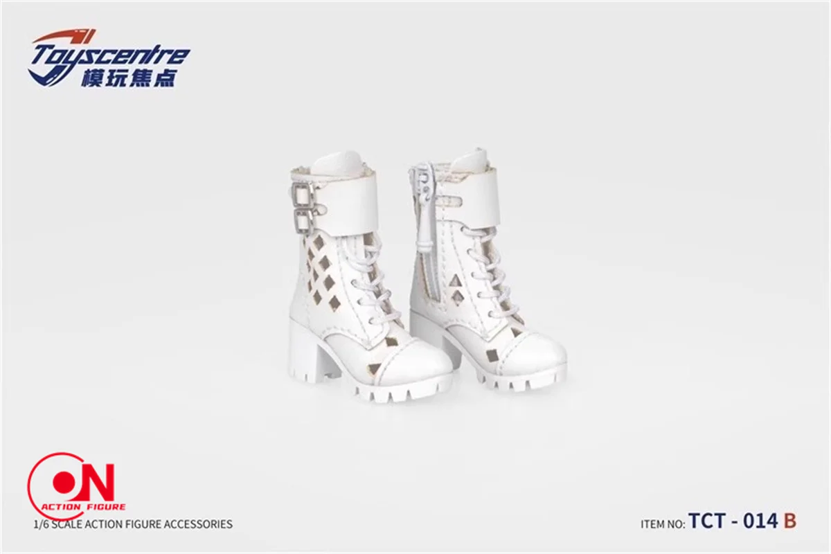1/6 스케일 TCT-014 여성 군인 부츠 하이 탑 지퍼 신발 12 "액션 피규어 바디 용 중공 부츠