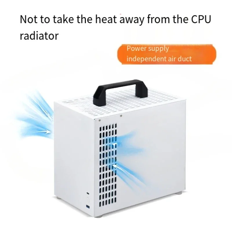 U35 chassis ITX portable side transparent desktop computer sfx power supply mini small all aluminum chassis non K66