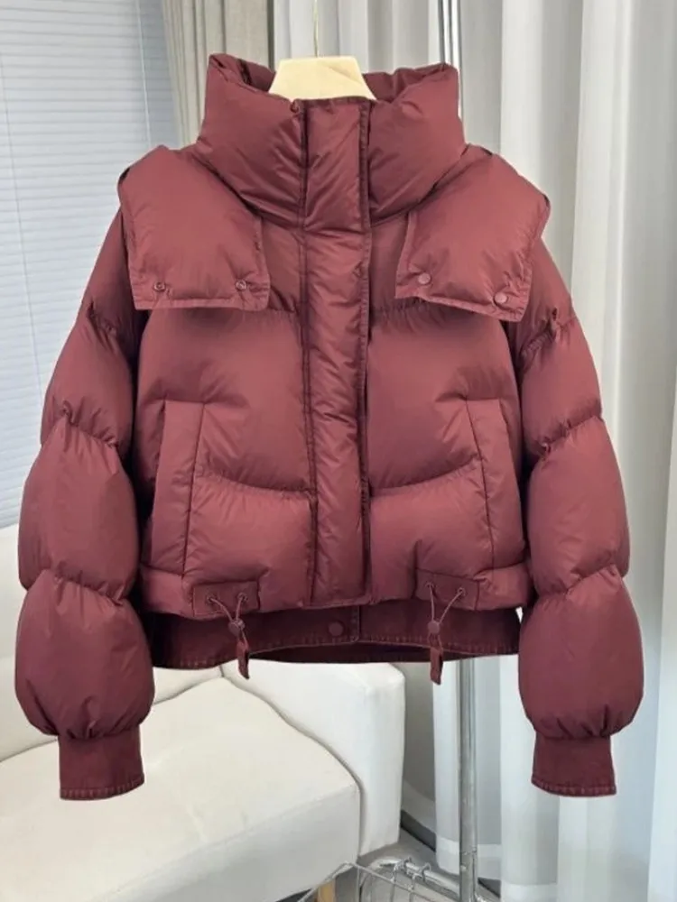 

Корейская модная утепленная хлопковая куртка с капюшоном для женщин, зимняя новинка, универсальная, маленького размера, с лоскутным шитьем