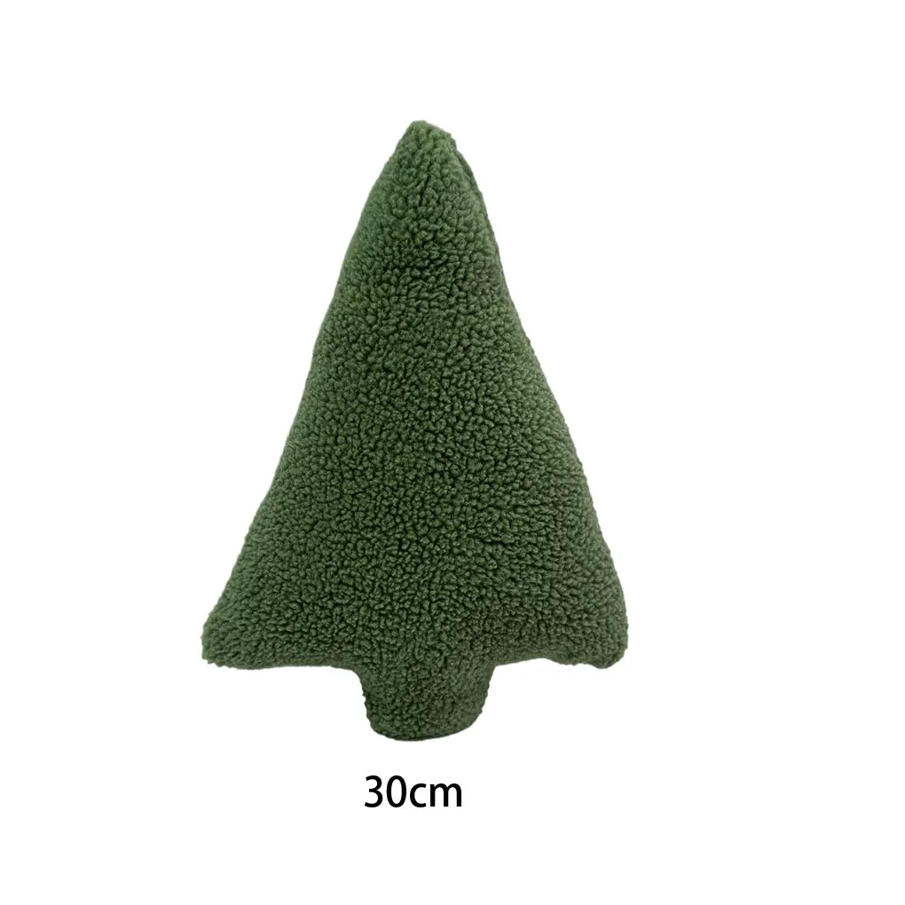 Green Realistic Green Christmas Tree Pillow For Home Decor Relieve Fatigue Christmas Decoration triangle 30cm