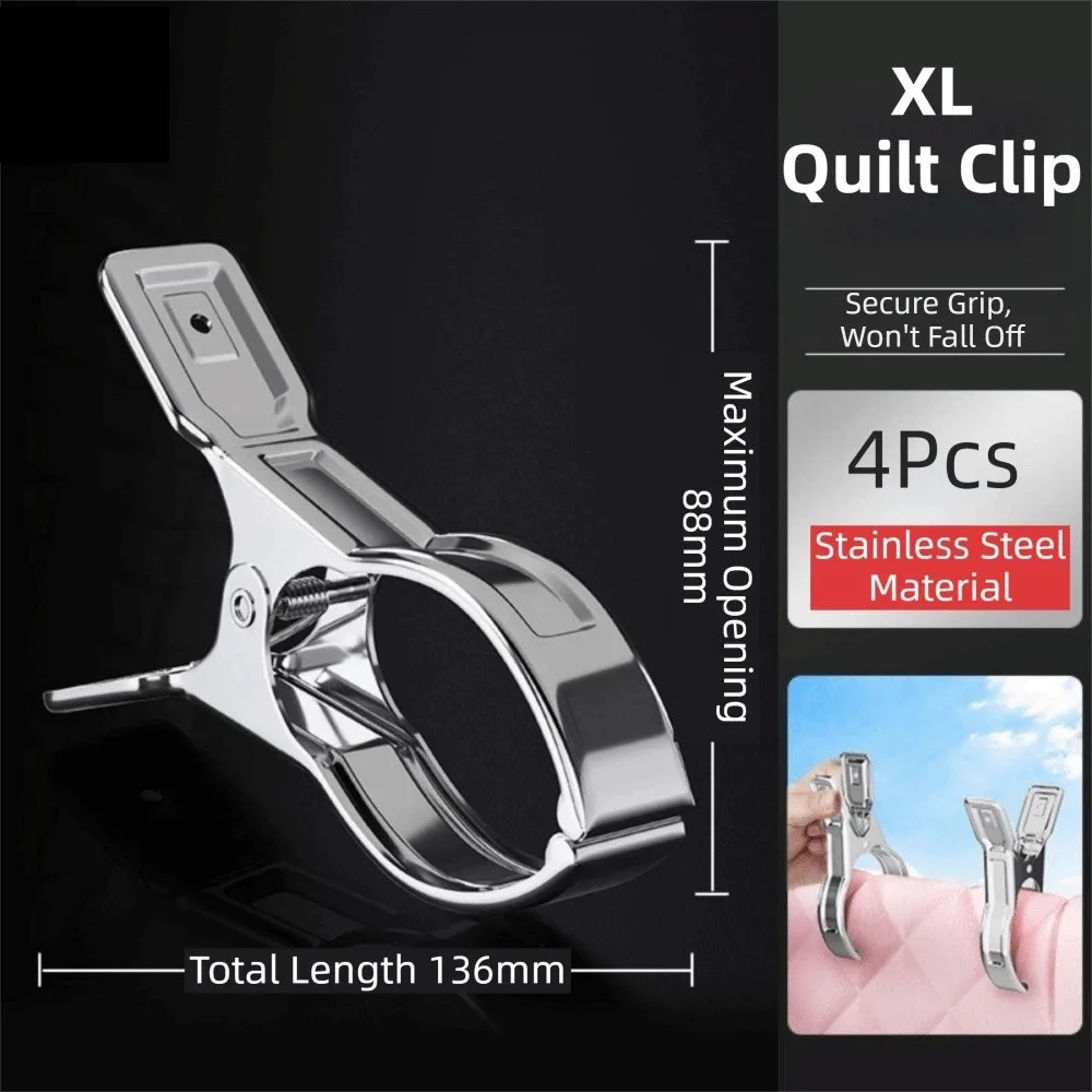 Heavy Duty Clothes Pins Reusable Stainless Steel Beach Towel Clips Durable Space Saving Stainless Steel Clips Home Storage