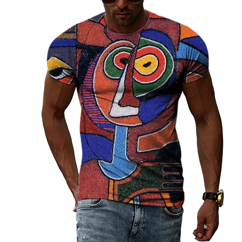 Hip Hop Cool Style Creative Personality Men t-shirts Summer Fashion Harajuku Streetwear 3D Trend Printing Short Sleeve Tees Tops