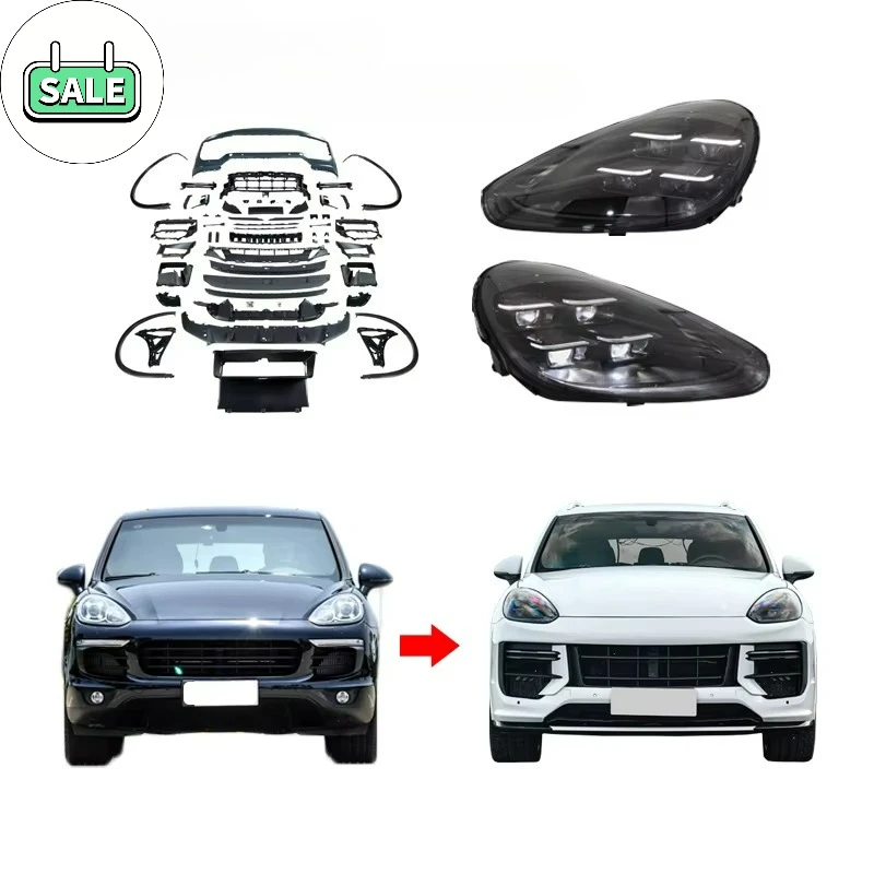 

Car Bodykit 2015-2017 958.2 Front Bumper Upgrade To 2024 2025 Turbo Gt Body Kit Headlight for Porsche Cayenne 958