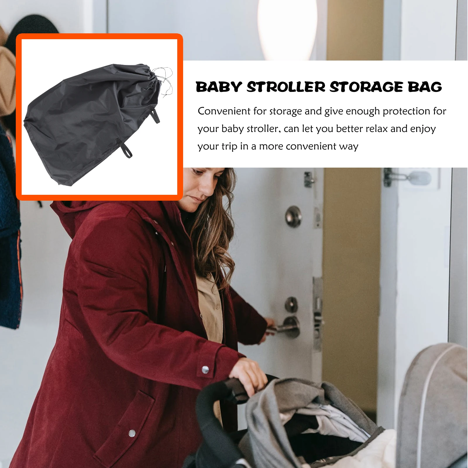 

Oxford Cloth Durable Stroller Storage Bag Airplane Travel Protective Lightweight Pouch Fit Most Double Jogging Stroller