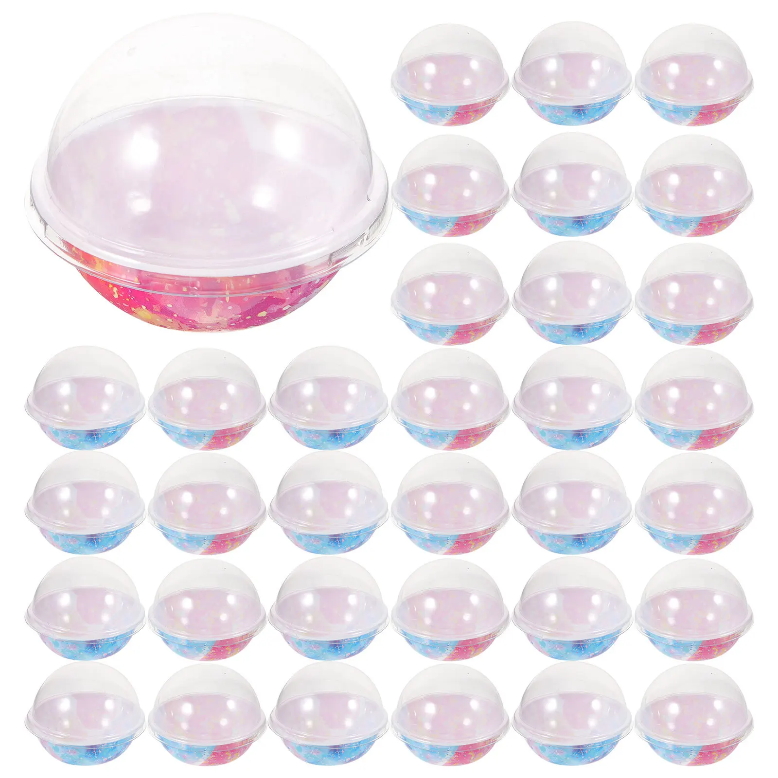 

50Pcs Bakery Cake Boxes with Transparent Lid Reusable Pet Material for Moon Cakes Cupcakes Dessert Packaging Dome