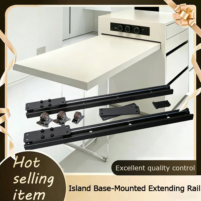 

Heavy Duty Telescopic Slide Rail For Open Kitchen Island Dining Table Bottom Mount Load Bearing Extension Guide Rail Hardware
