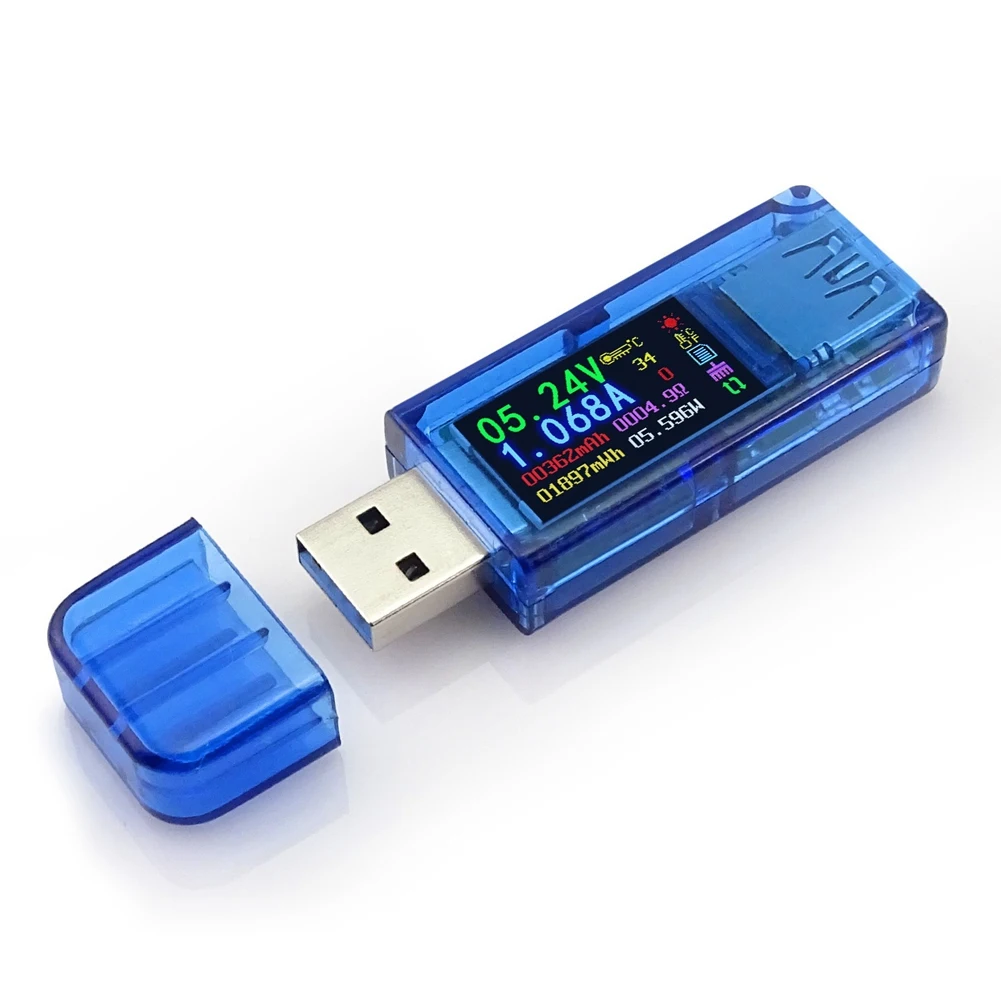 

AT34 USB 3.0 Color LCD Voltmeter Ammeter Voltage Current Meter Multimeter Battery Charge Power Bank USB Tester