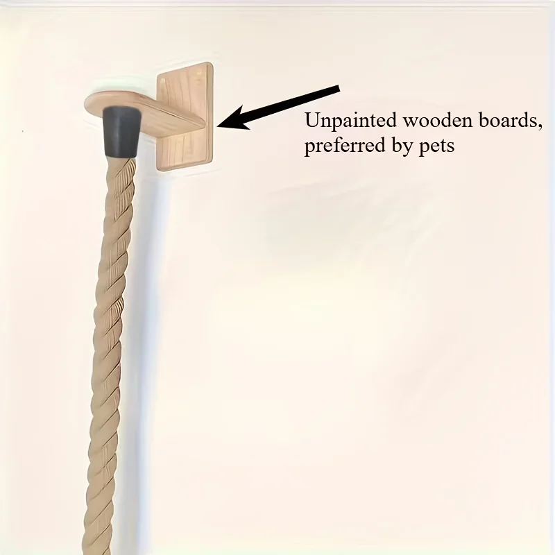 Tall Rope Cat Tree Jute Rope Scratching Post 2 Wood Mounts Floor To Ceiling Cat Climbing Stand Kitten Activity Tower Cat Gift