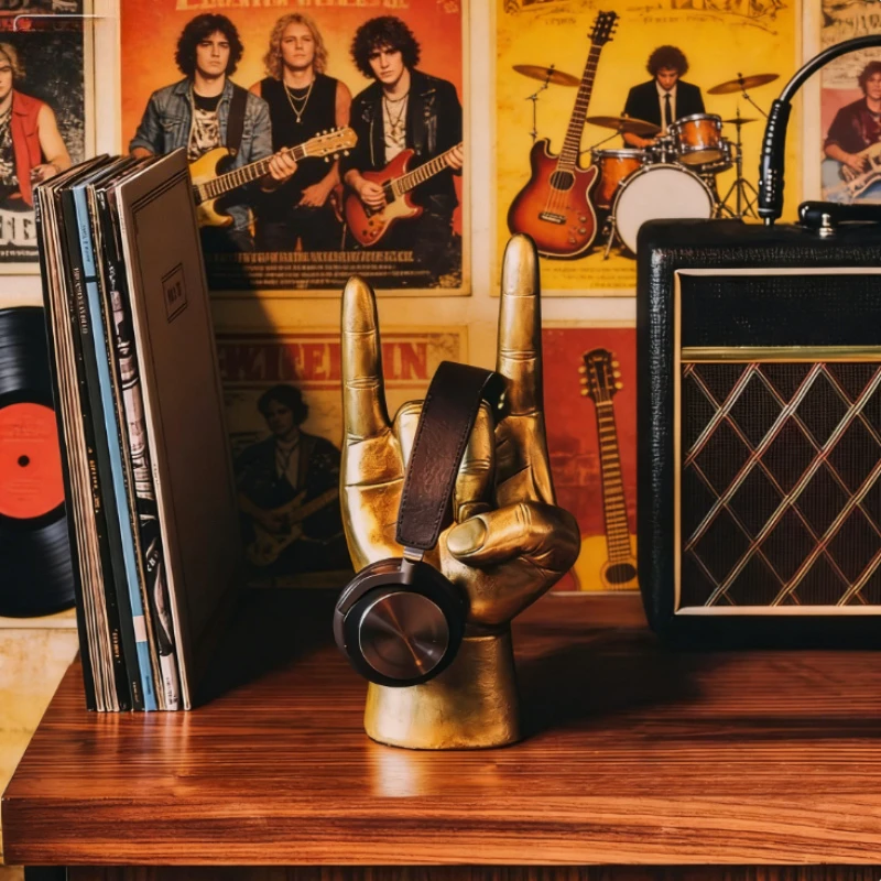 

Rock on Gesture Headphone Stand Resin Material Custom Multi Functional Headphone Holder Personalized Desktop Decoration Ornament