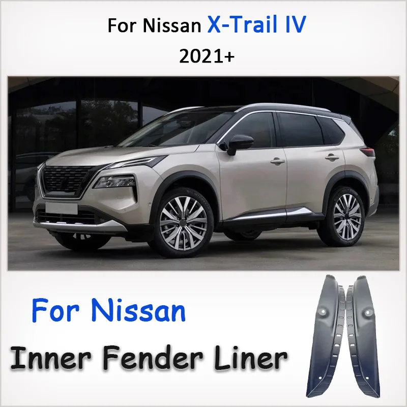 Mudguards For Nissan X-Trail IV 2021 2022 2026 Rear Wheel Mud Guard Inner Fender Liner Anti Splash Lining mudguard Accessories
