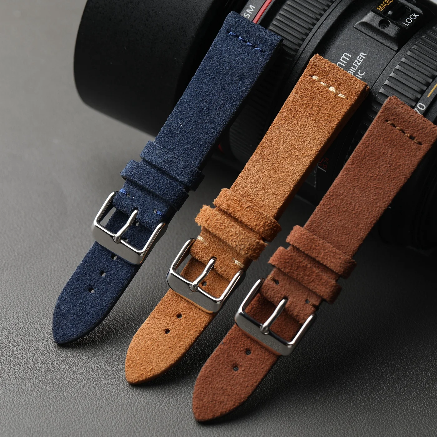 Handgefertigtes, mattiertes Wildlederarmband, 18 19 20 22 mm weiches, ultradünnes Lederarmband, Herrenarmband im Vintage-Stil