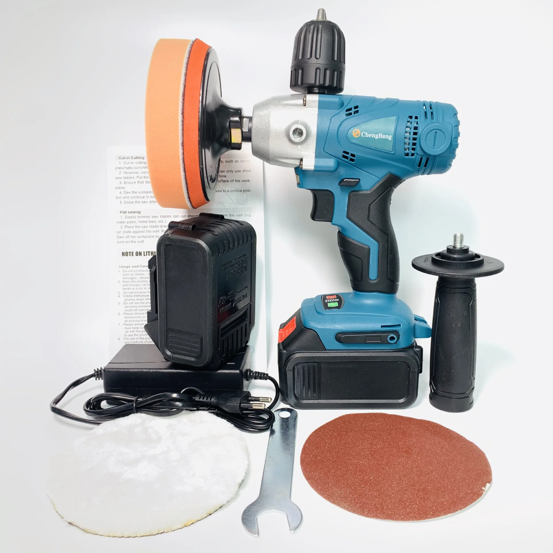 مثقاب كهربائي قابل لإعادة الشحن من الليثيوم ثنائي الغرض، سرعة قابلة للتعديل لإصلاح السيارات، آلة تلميع من الدرجة الصناعية