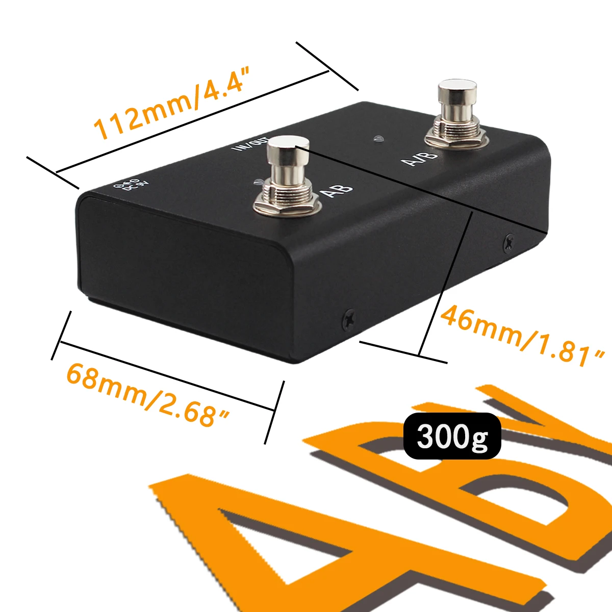 YUEYINPU caja de Pedal de interruptor de canal ABY, línea AB, Selector, conmutador, pedal True Bypass para Pedal de efectos de guitarra