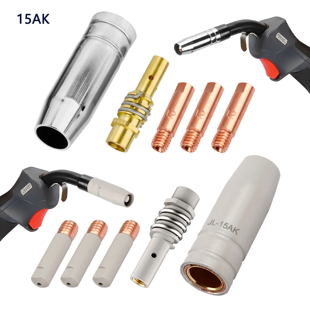 

5Pcs MB15 15AK MIG Contact Tip 0.8/1.0/1.2mm Coating Protection Nozzle Torch Gas Nozzle Tip Holder of Welding Accessories