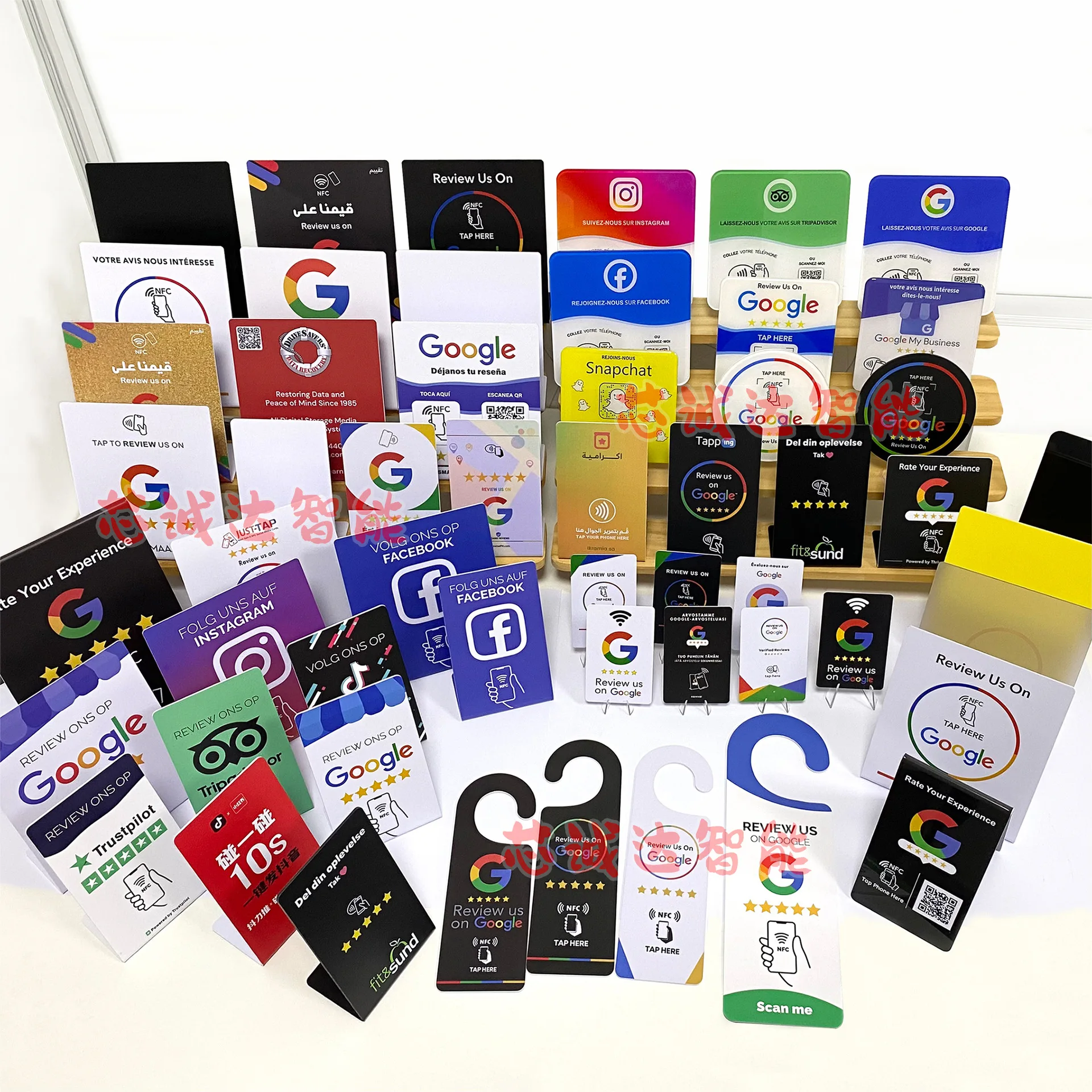 اضغط على حامل NFC، وبطاقة مراجعة Google NFC، وبطاقة بيند المطاعم، وبطاقة مراجعة NFC الإيجابية، وبطاقة مراجعة سطح المكتب #4