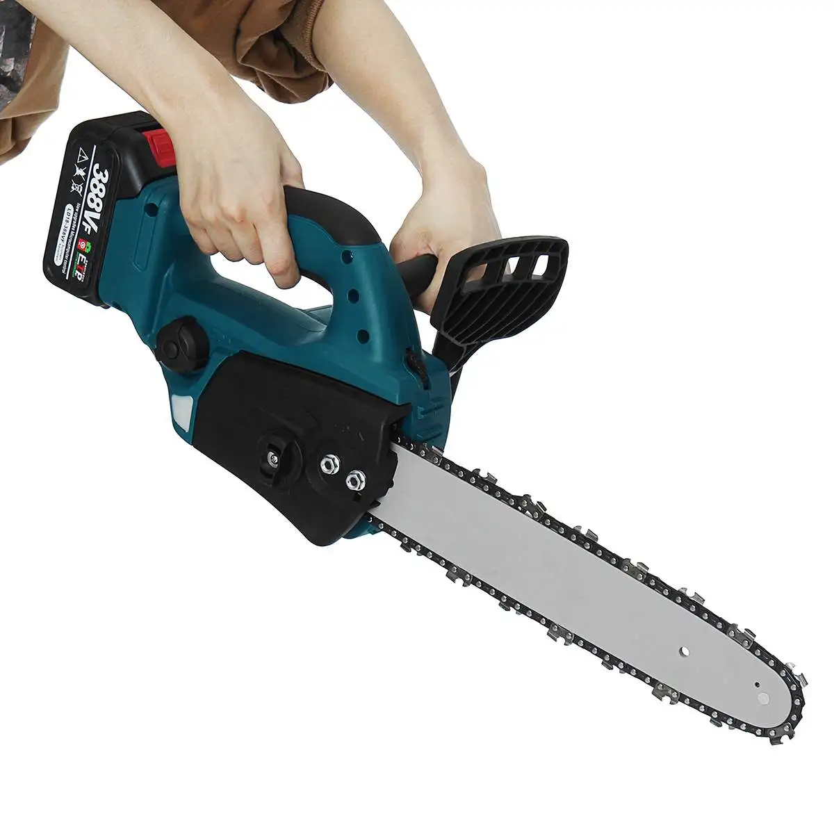 VIOLEWORKS-Brushless Motor Electric Chainsaw, Ferramenta de Carpintaria para Makita, Bateria Li-ion Recarregável, 10 ", 5000W, 18V