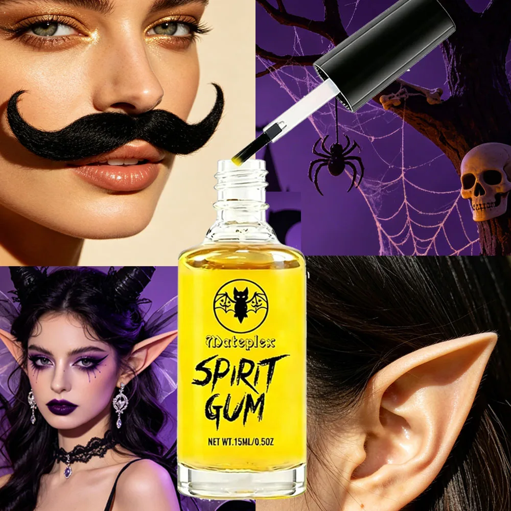 Halloween Makeup Glue 15ml Spirit Gum Professional Glue Face Elf Ears Strong Adhesion Long Lasting And 30ml Spirit Gum Remover