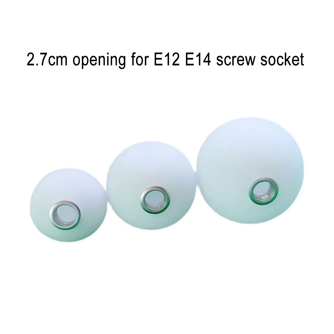 3cm 2.7cm opening threaded white glass shade replacement for E14 E12 screw socket D10cm D12cm D15cm lamp cover for thread holder