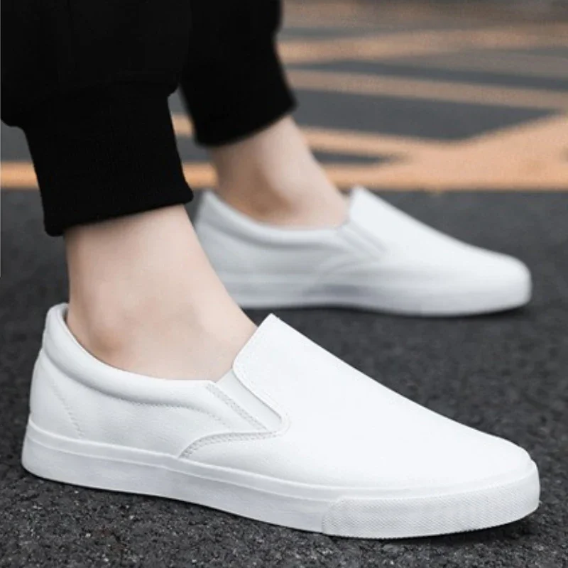 Zapatos Informales De Cuero Para Hombre, Calzado Plano Conciso, Мокасины Sin Cordones, 2-цветные, Moda De Primavera, Новые