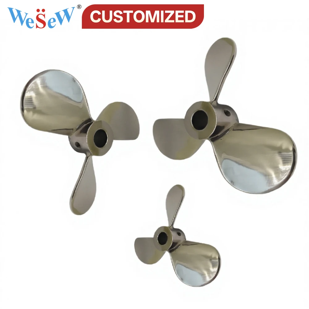 OEM Custom 304 Stainless Steel Water Drop Shape Three‑Blade Mixing Impeller Welded Investment Casting Industrial Agitator  parts